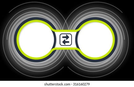 Two colored circular frames for your text and arrows