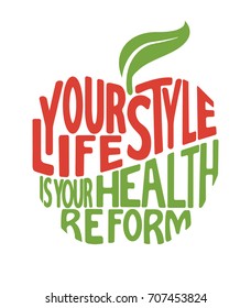 Two colored fitness or health quote design