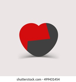 two colored heart