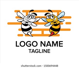 two colored honey bees 