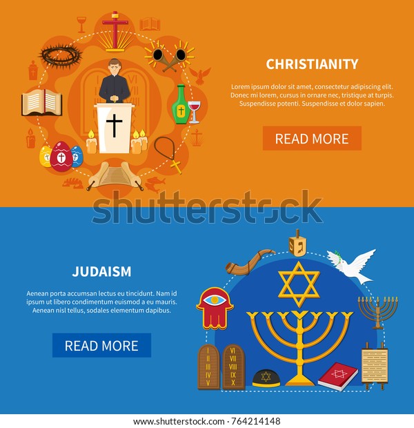 Two Colored Horizontal Religions Banner Set Stock Vector (Royalty Free ...