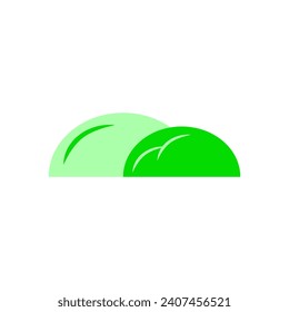 Two Colored Jelly in Half Oval Shape Vector