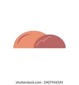 Two Colored Jelly in Half Oval Shape Vector