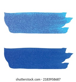 Two colored marker stripes, blue strokes drawn with markers. Stylish  hand drawn elements for design. Vector  highlight  marker stroke, spots bright color.
