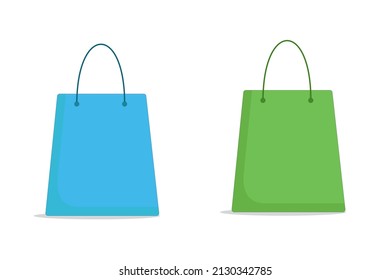 two colored shopping bags blue and green