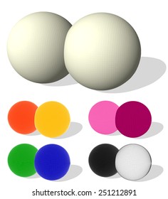 Two colored spheres  isolated on white. Vector illustration for your design.