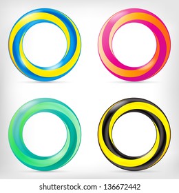 Two colored swirl icon. Abstract bright circle logo infinite loop icon.