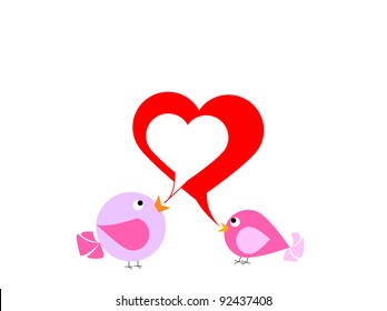 Two colorful birds are singing about love