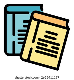 Dois livros coloridos se sobrepõem ligeiramente, simbolizando aprendizagem e conhecimento