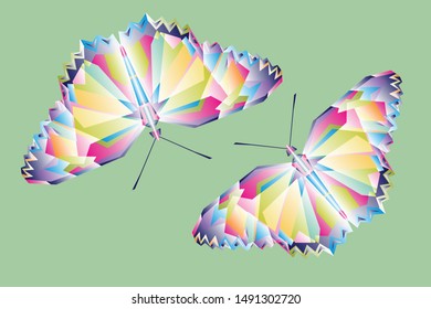 two colorful butterfly. abstract background. vector eps 10.