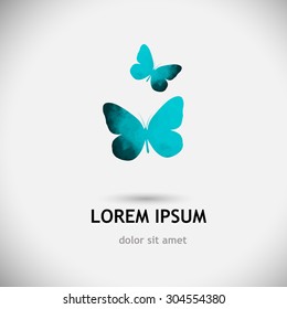 Two colorful butterfly logo. Vector