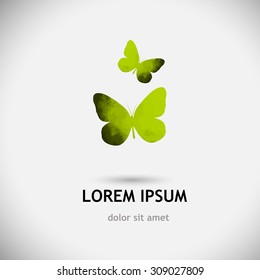 Two colorful butterfly logo. Vector