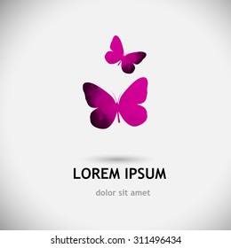 Two colorful butterfly logo. Vector