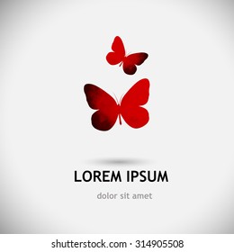 Two colorful butterfly logos. Vector
