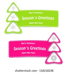 Two colorful christmas banners. Vector illustration.
