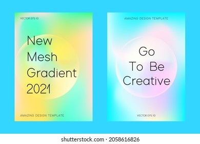 Two colorful cover design for creative business annual report template.