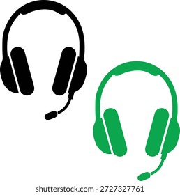 Dos auriculares coloridos con el micrófono para los dispositivos electrónicos de la comunicación y de la música que escuchan