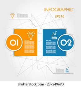 two colorful infographic squares with rings. infographic concept.