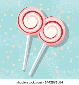 Two colorful lollipops. Vector illustration 