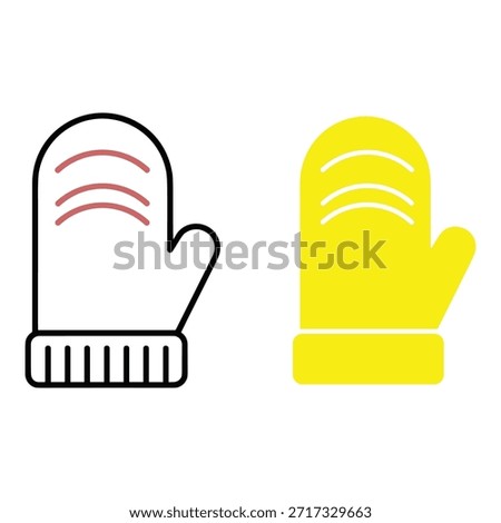 Two Colorful Oven Mitts with Stitching Details kitchen