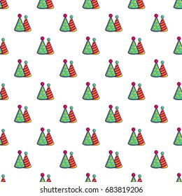 Two colorful party hats pattern