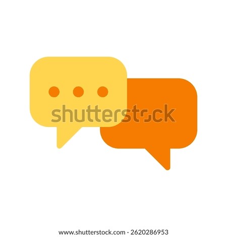 Two Colorful Speech Bubble Icons Representing Dialogue and Communication for Mental Health and Wellness Conversations