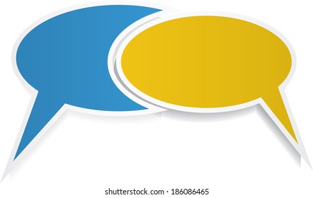 Two colorful speech bubbles. EPS10 vector illustration