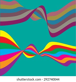two colorful streamy ribbons