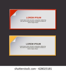 Two colorful vector banner on a gray background.