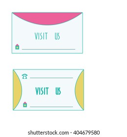 two colorful visit cards for the toys-shop, all for baby shop