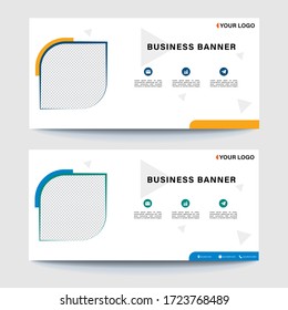 Web empresarial de dos colores con una plantilla de diseño de banners de estilo moderno y elegante.Vector