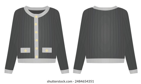 Two colors cardigan. vector illustration