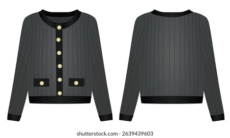 Two colors cardigan. vector illustration	