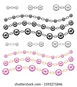 two colors chain pearl pattern brush edit by stroke