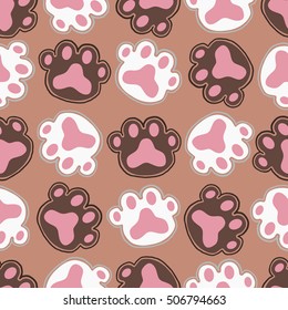 two colors cute bear paws seamless pattern