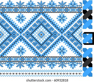 two colors embroidered good like handmade cross-stitch ethnic Ukraine pattern