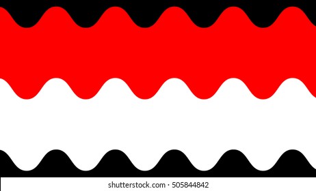 Two colors of the flag of Indonesia. Red, white. Black background.