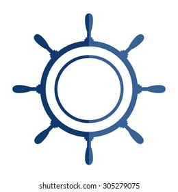 Two colors flat style steering wheel logo isolated on white background. Flat steering wheel vector illustration.