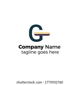 dos colores g diseño logotipo icono ilustración vector línea simple
