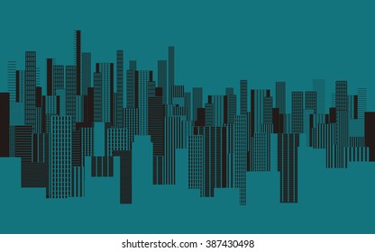 a two colors graphical abstract urban landscape wallpaper in black and dark blue
