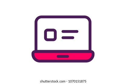 two colors laptop icon