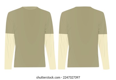 Camiseta de manga larga de dos colores. vector