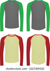 Two colors long sleeved t shirt. vector illustration