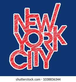 Two Colors New York Typography Design for tee shirt and apparel Vector graphic
