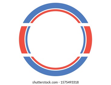 Two colors round logo template. Blue and red circle logo. Logo template