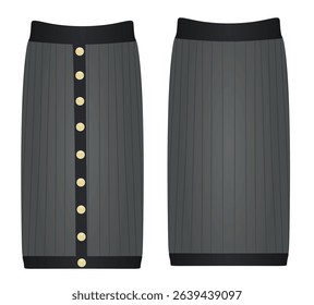 Two colors skirt. vector illustration	
