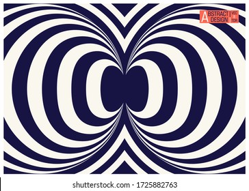 Two colors striped geometric optical illusion. Conceptual modern art illusion. Trendy vector illustration