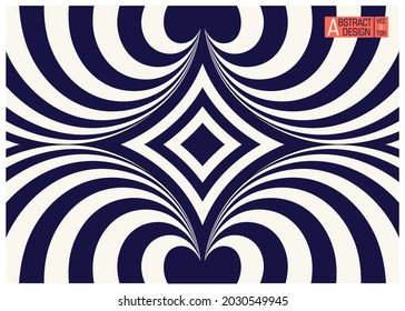 Two colors striped geometric optical illusion. Conceptual modern art illusion. Trendy vector illustration