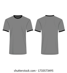 Two colors t shirt gray and black isolated vector set	
