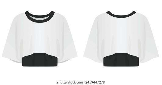 Two colors women crop top. vector illustration